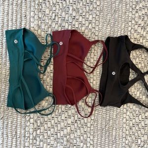 Selection of lululemon bras - 4 in total. Three size 6 one size 4
